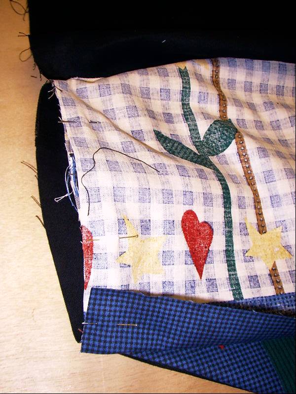 pinned front of side seam
