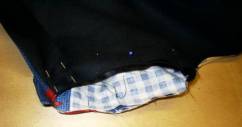 side seam pinned all around