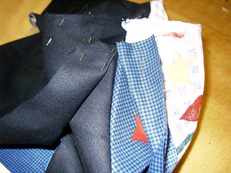 bottom edges folded back 